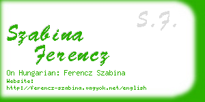szabina ferencz business card